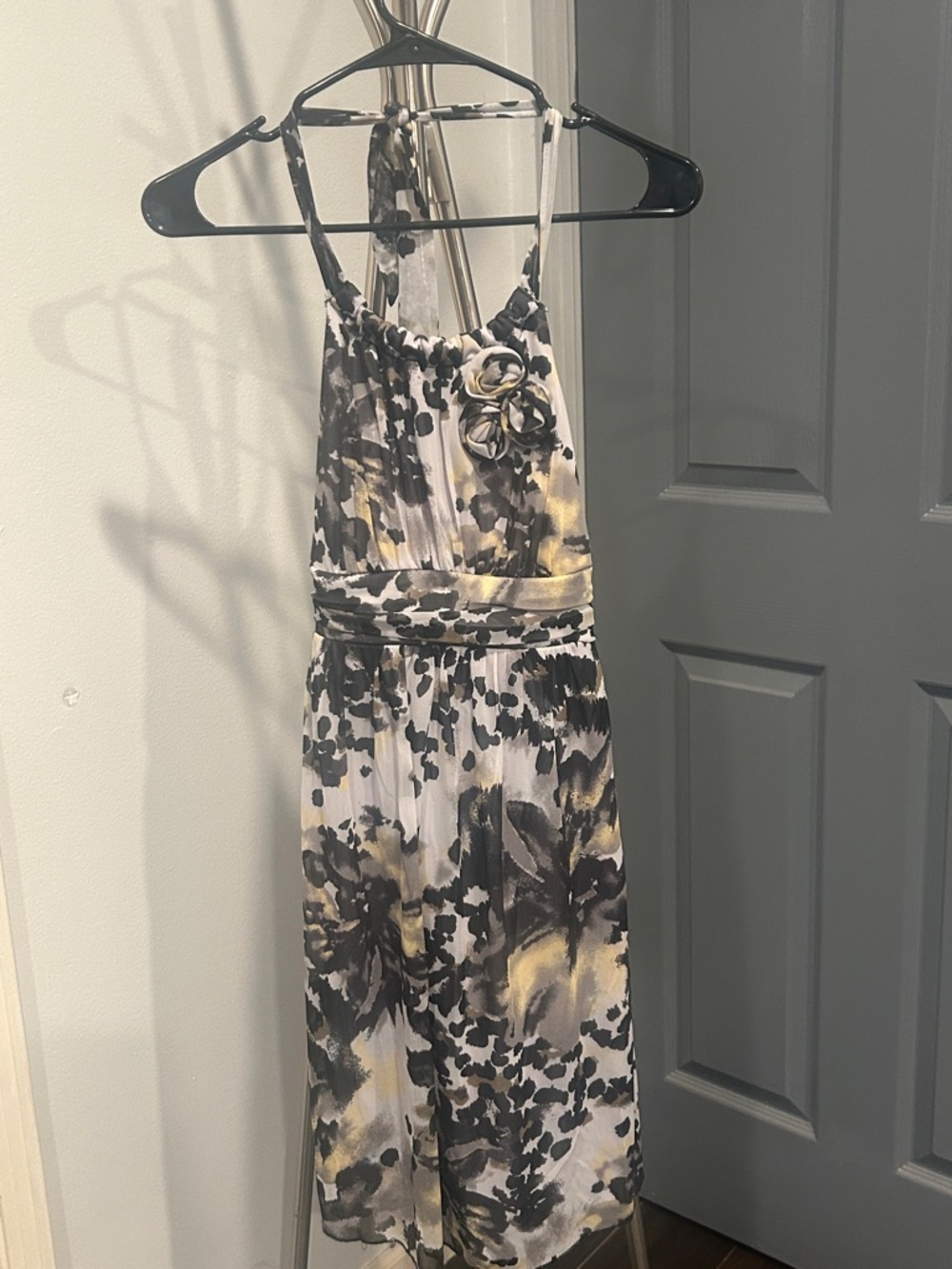 NWT Ruby Rox Black, White & Yellow Abstract Print Dress